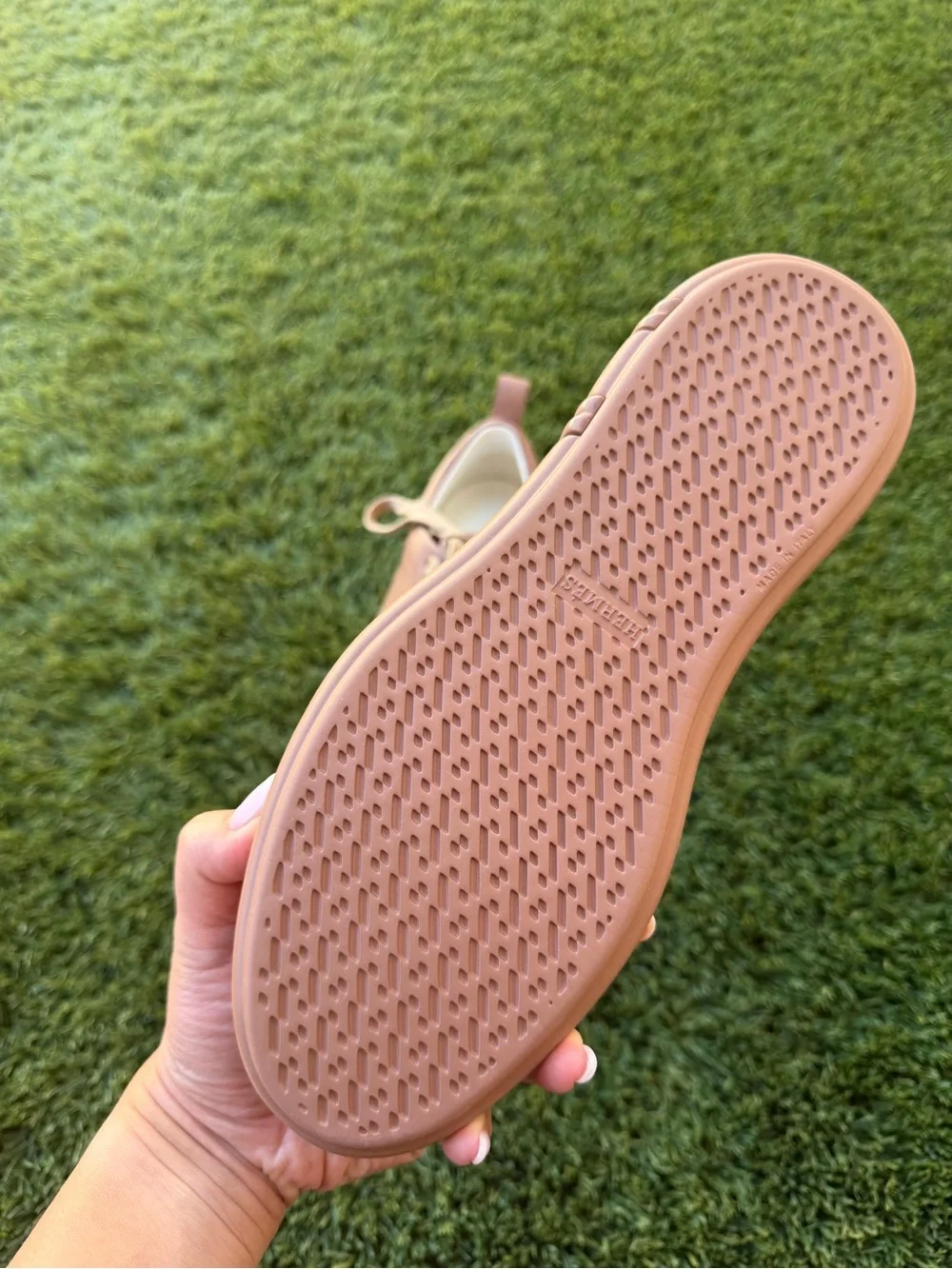 Hermes Blush Pink Leather Lace-Up Sneakers